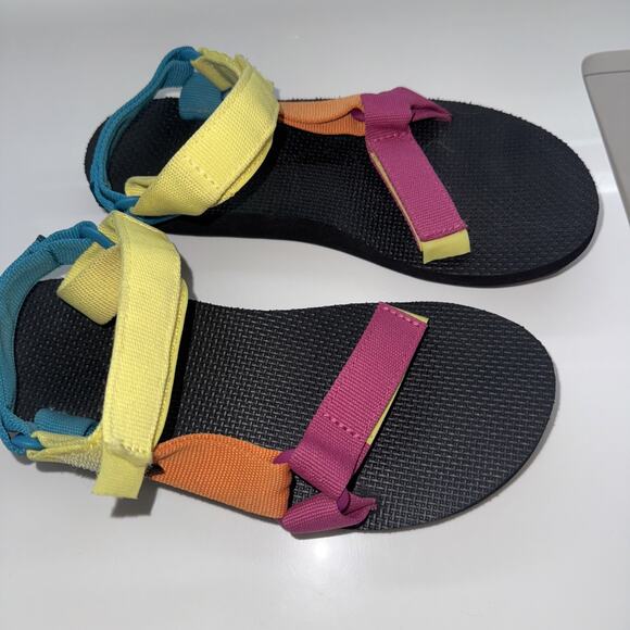 Teva Original Universal Sandals 90's Multi Color Block 1003987 Women's Size 7 - Picture 2 of 5
